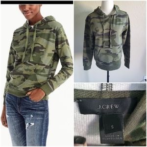 J Crew Green Camo Hoodie Sweater 